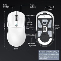Souris de jeu sans fil ATTACK SHARK X3/X3Pro PAW3395 26K DPI Tri-mode / Filaire USB-C Ultra légère Haute qualité