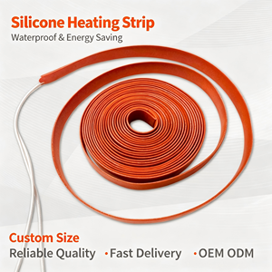 Flexible Silicone <b>Rubber</b> Heating <b>Strip</b> for Industrial Pipe Freeze Protection Custom Voltage 110V‑220V CE RoHS - Product Image 2
