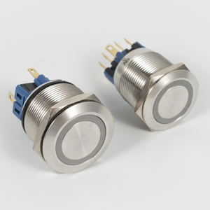 Interrupteur d'arrêt d'urgence métallique à verrouillage 12mm 16mm 19mm 22mm 25mm IP65 Bouton poussoir pour équipement - Product Image 2