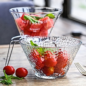 Bols de service nordique durables et écologiques, aliments nouilles soupe crème glacée fruits cristal verrerie vaisselle salade bol en verre - Product Image 3