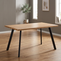 Table à manger convertible moderne nordique en gros d'usine, pieds en métal, plateau en MDF noir, pour la maison, le café, le restaurant, 4 places