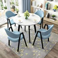 Petit ensemble de table à manger ronde en MDF avec plateau en bois et base en métal, fabricant, prix de gros, service OEM