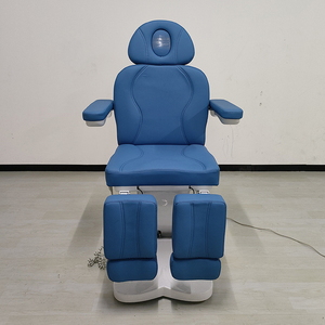 Mavi deri 5 motorlar elektrikli güzellik salonu kozmetik dövme koltuğu yatak lüks ayarlanabilir uzanmış fizik tedavi masaj yatağı - Product Image 4
