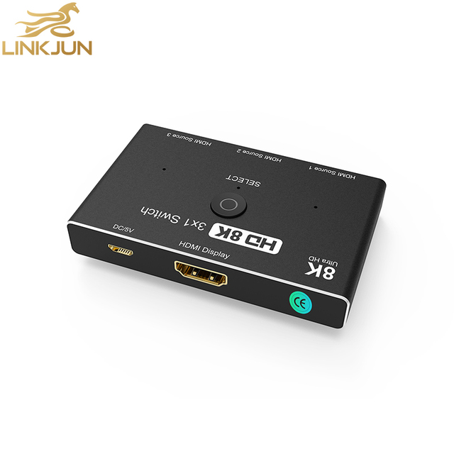New A089 3 Input 1 Output HDMI 2.1 Switcher 8K 60hz/4K 120hz Video 48Gbps Switch Box HDMI Cable for Laptop PS4/PS5 Game