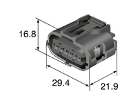 Boîtier de connecteur femelle automobile étanche IP67 à 6 broches de 0,64 mm pour câblage de capteur d'oxygène 6189-1083