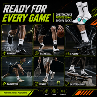 Chaussettes de sport mi-mollet personnalisées avec logo, respirantes, pour la course et l'entraînement, design personnalisé, chaussettes tube sportives pour hommes et femmes