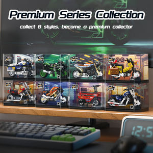 Motocicleta de Ladrillos Miniatura Feelo FL5487 <span class=keywords><strong>Street</strong></span> <span class=keywords><strong>Fighter</strong></span>, Modelo American Cruiser con Caja de Exhibición, Regalo para Entusiastas de las Motos Clásicas - Product Image 6