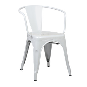 Chaise de salle <span class=keywords><strong>à</strong></span> manger en métal de style européen américain industriel avec accoudoirs 75cm de hauteur couleur rouge noir blanc pour café restaurant maison - Product Image 4