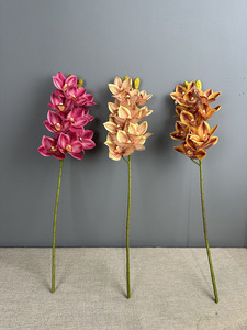 Orquídea Cymbidium Artificial de <span class=keywords><strong>10</strong></span> Cabezas con Tacto Real, Impresión 3D, Directo de Fábrica, para Decoración de Bodas, Fiestas y Hogar - Product Image 5