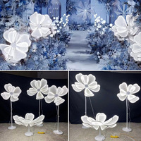 Promotion : Pivoine LED blanche lumineuse pour allée, accessoires de mariage et décoration d'événements, guide lumineux électrique avec alimentation CA