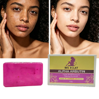 Savon exfoliant éclaircissant Premium BEL ECLAT Alpha Arbutin 250g, éliminateur de taches brunes, savon blanchissant pour le visage et le corps
