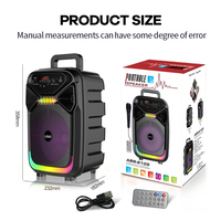 Altavoces Recargables para Fiestas con Luces LED de Colores Cambiantes, 8 Pulgadas, 1 Micrófono, Altavoz para Karaoke al Aire Libre