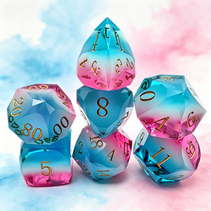 Custom Three Tone Marble Pattern Sharp Edge Polyhedral Resin <b>Dice</b> for DND RPG Board Games - Product Image 4