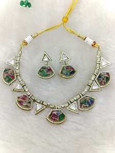 Collier de mariage indien Sabyasachi, bijoux inspirés de Sabyasachi, bijoux de mariée indiens pakistanais, ensembles de bijoux Bollywood Sabyasachi - Product Image 3