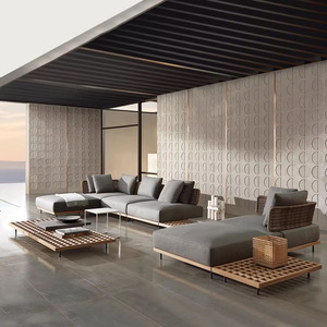 <span class=keywords><strong>Canapé</strong></span> d'extérieur sur mesure <span class=keywords><strong>de</strong></span> style nordique, ensemble <span class=keywords><strong>de</strong></span> jardin <span class=keywords><strong>en</strong></span> <span class=keywords><strong>teck</strong></span> imperméable et anti-corrosion pour cour et villa, mobilier d'extérieur haut <span class=keywords><strong>de</strong></span> gamme pour balcon - Product Image 1