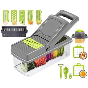 16 in 1 All in One Pro Multifunctional Manual Onion Potato Slicer Dicer Grinder Cutter Machine <b>Vegetable</b> Chopper - Product Image 1
