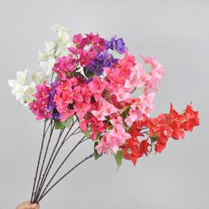 Vente en gros de bougainvilliers artificiels Fushia fleurs en soie bougainvilliers roses grimpantes pour décoration de jardin de mariage - Product Image 1