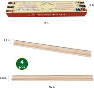 Juego de 4 bandejas/soportes/estuches de madera rústica para fichas de Mahjong, diseño nuevo, con grabado y detalles hechos a mano, venta al por mayor - Product Image 5