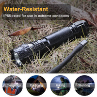 Lampe torche d'extérieur avec interrupteur à pression et support, lampe torche LED étanche à haute luminosité pour la chasse et les activités nocturnes