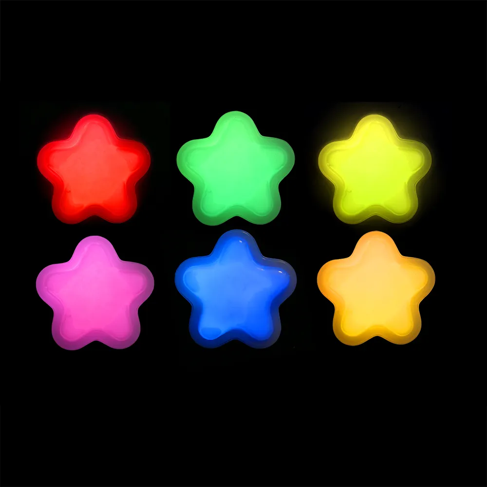 2023 New Party Light Star Shaped Glow Badge Holiday Glow Toys Glow Badge