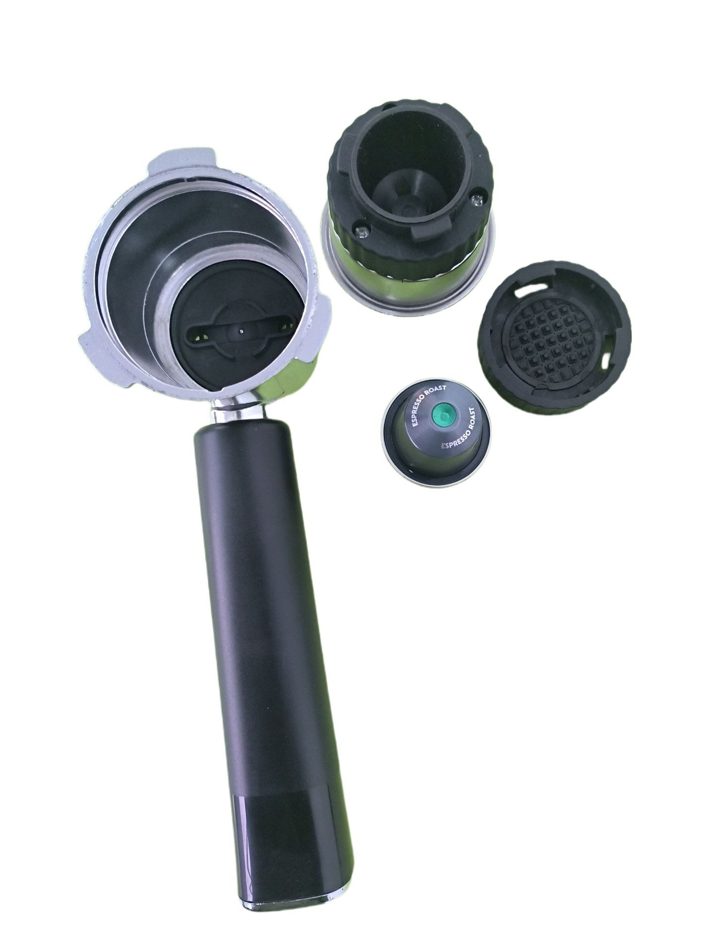 Coffee machine capsule handle