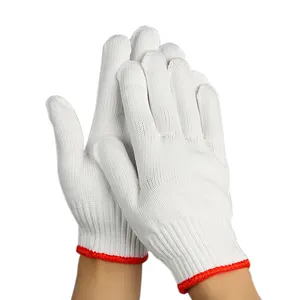 定制标志白色劳动可重复使用纯棉针织安全工作手套