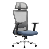 Chaise de bureau ergonomique en maille pivotante, réglable en hauteur, avec accoudoirs et soutien lombaire, inclinable, pour hôpital, atelier, bureau à domicile
