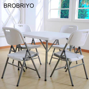 Bán Buôn Ngoài Trời Trắng Giá Rẻ Nhựa Kim Loại Có Thể Gập Lại Bảng Và Gấp Ghế Giá Ngoài Trời Đảng Gấp Ghế Cho Các Sự Kiện Đảng - Product Image 3