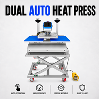 Presse à Chaud Électrique Automatique Double Station pour Sublimation 16x20 Pouces avec Contrôle LCD, Sans Compresseur d'Air Requis pour Casquettes