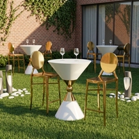 Table haute ronde moderne en MDF pour usage commercial (café, hôtel) ou domestique, en blanc ou noir