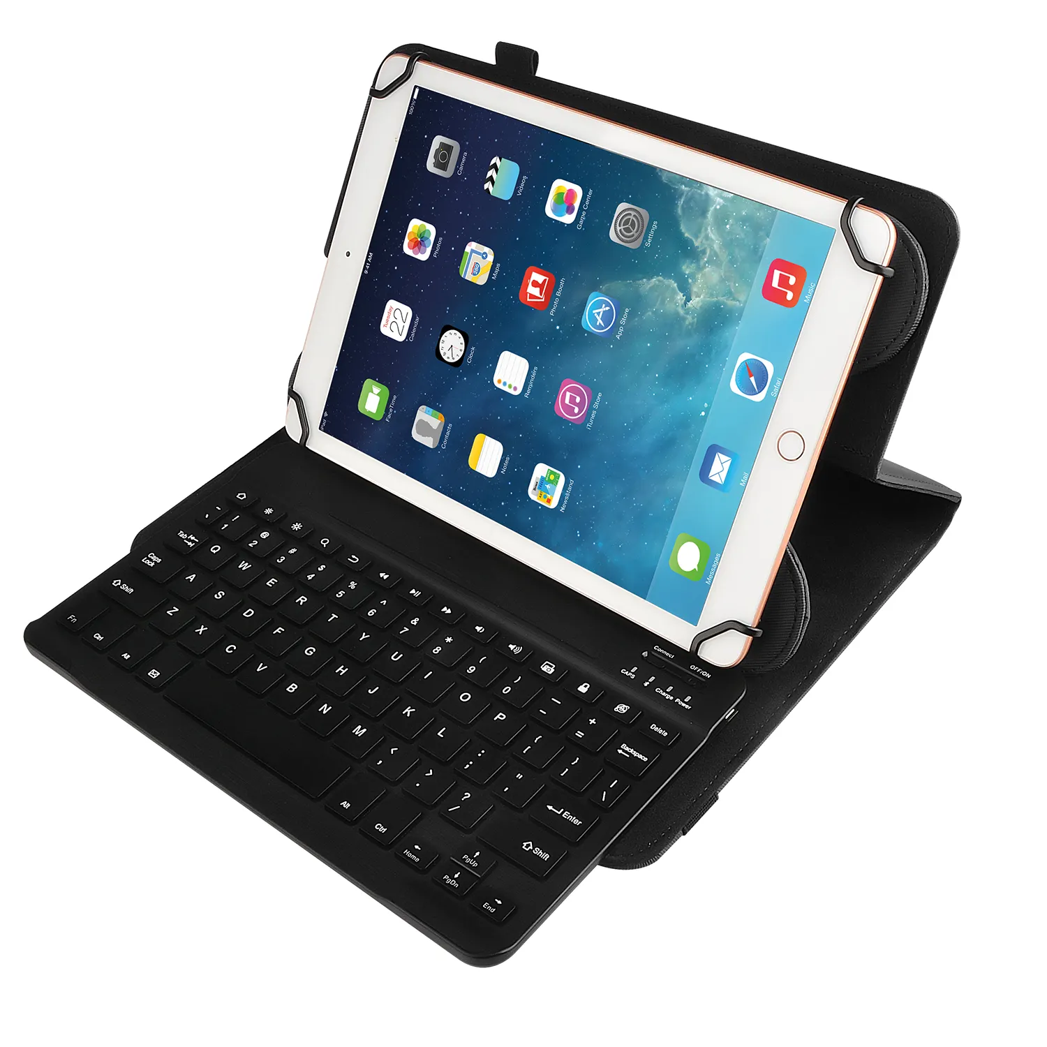 Shockproof PU leather fold universal case for tablet rotatable holder tablet cover for 7/8 inch tablet ipad case with keyboard