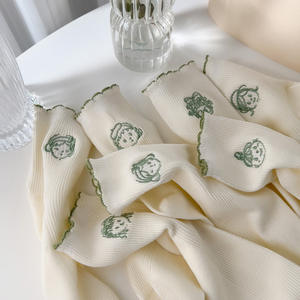 Nouveau Style Preppy coréen femmes dessin animé broderie fille volants coton <span class=keywords><strong>chaussettes</strong></span> Slouch moyen Tube <span class=keywords><strong>chaussettes</strong></span> - Product Image 5