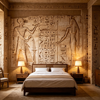 Papier peint autocollant personnalisé avec photo rétro, peinture murale 3D de l'Égypte ancienne, sculpture sur pierre, pharaon, décoration murale pour la maison, peinture murale 3D imperméable
