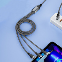 PD 100W 3 en 2 USB Micro Multi USB Cable de carga rápida para iPhone Samsung Cable de cargador rápido