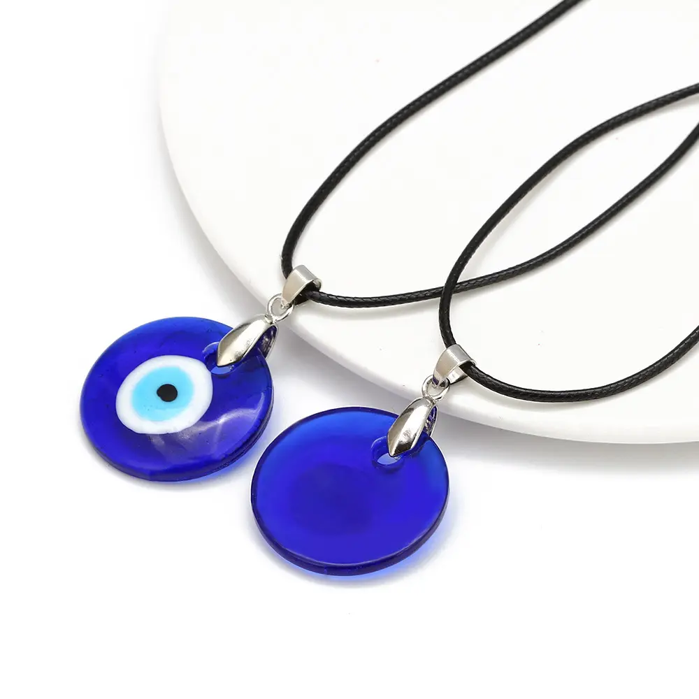 Fashion Accessories Blue Glass Evil Eyes Charms Necklace Pendant Spot Stainless Steel Necklace For Women