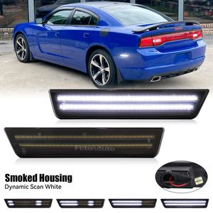 Feux de rétroviseur arrière d'animation blancs et rouges pour Dodge Charger <span class=keywords><strong>Challenger</strong></span>, clignotants dynamiques à LED, feux latéraux - Product Image 2