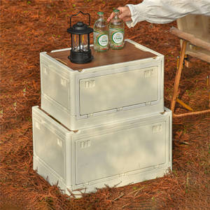 Boîte de rangement pliable en plastique, grand Volume de 30l, 55l, <span class=keywords><strong>4</strong></span> côtés, organisateur de coffre pour le Camping en plein air - Product Image 2