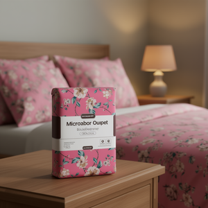 Ensemble de draps en microfibre double, 1800 fils, motif floral, hypoallergénique, sans plis, pour usage domestique - Product Image 2