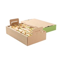 Grand plateau de traiteur à emporter Kraft pour beignet Bagel Donut Cake Food Delivery Sandwich Boîte à double tiroir Support pour table à vapeur