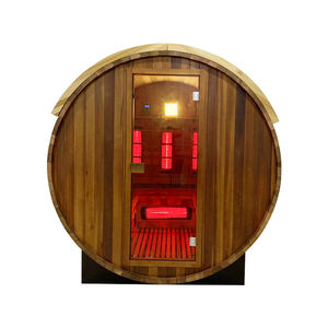 Bon vendeur importé salle de sauna à baril infrarouge en bois de cèdre avec panneau de commande numérique - Product Image 1