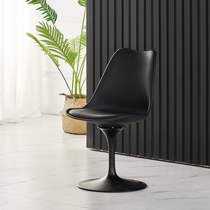 Sedia da Pranzo Girevole Contemporanea con Seduta Imbottita, <span class=keywords><strong>Design</strong></span> Tulipano in Plastica, Gambe in Metallo Bianco - Product Image 2
