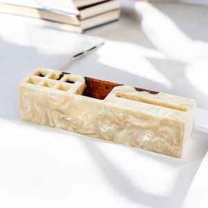 Elevate Office And Study Spaces Using Resin Craft Resin And <b>Wooden</b> <b>Pen</b> Holder With Contemporary Artistic Finish - Product Image 5