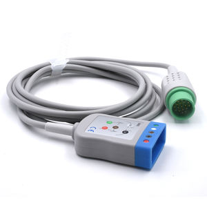 Câble ECG Trunk Compatible Spacelabs 90492 Ultraview ECG Câble pour 5 fils AHA 700-0008-06 Service OEM Caremed - Product Image 3