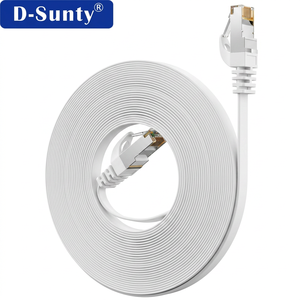 Câble Réseau Plat Cat8 en Cuivre Pur, Gaine PVC, 40 Gbit/s, Haute Vitesse, Cordon de Communication Ethernet LAN Blanc pour Serveur IA et Centre de Données - Product Image 3