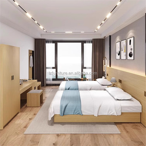 Modern Economy Hotel Bedroom Furniture Complete Set Wooden King <b>Queen</b> <b>Bed</b> <b>Frame</b> with Headboard Nightstand TV Cabinet Wardrobe - Product Image 1