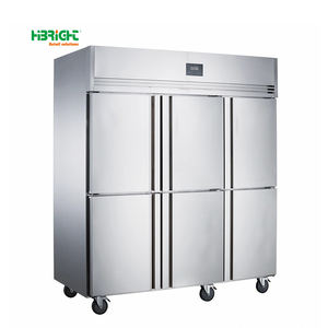 Refrigerador Comercial para Cocina con 4 Puertas de Acero Inoxidable, Ruedas Universales y Panel de Control Digital - Product Image 6