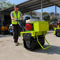 Compacteur à rouleaux d'asphalte monoroue mini de 300 kg, compacteur routier à double tambour vibrant de 500/600/800 kg
