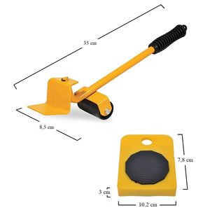 Kit de levage de meubles avec 4 patins, capacité de 150 kg, en acier, pour déplacer les meubles lourds - Product Image 2