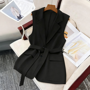<span class=keywords><strong>Chaleco</strong></span> <span class=keywords><strong>Blazer</strong></span> sin Mangas para <span class=keywords><strong>Mujer</strong></span>, para las Cuatro Estaciones - Cuello Alto Elegante para Uso Diario y de Oficina - Product Image 1