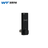 Serrure à came en plastique noir pour meuble intelligent, armoire, avec carte RFID WANGTONG WT S-2011-00IC 13,56 MHz 125 kHz